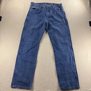 Wrangler Retro Men's 36x32 Classic Fit Straight Leg Blue Denim Jeans Casual Work